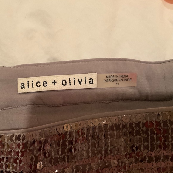 Alice + Olivia Sequin Gunmetal Silver Skirt 10 - Picture 13 of 13